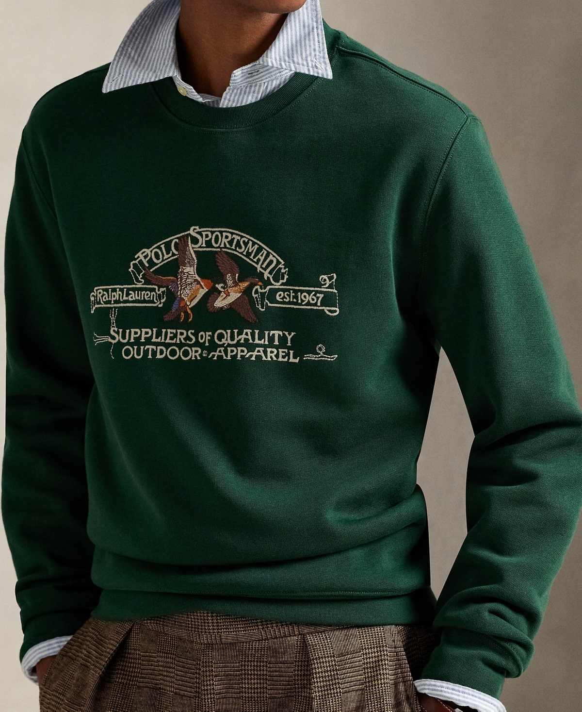 Polo Ralph Lauren Logo-embroidered Sweatshirt In Green