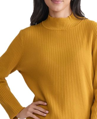 Women's Sutton Ribbed Mock-Neck Long-Sleeve Sweater