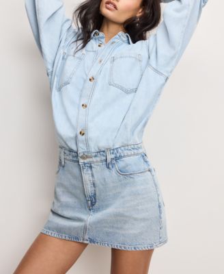 Good American - Women's Denim Shirt Dress