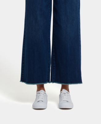 Women's Teresa Wide Leg Ankle Jeans Fray Hems