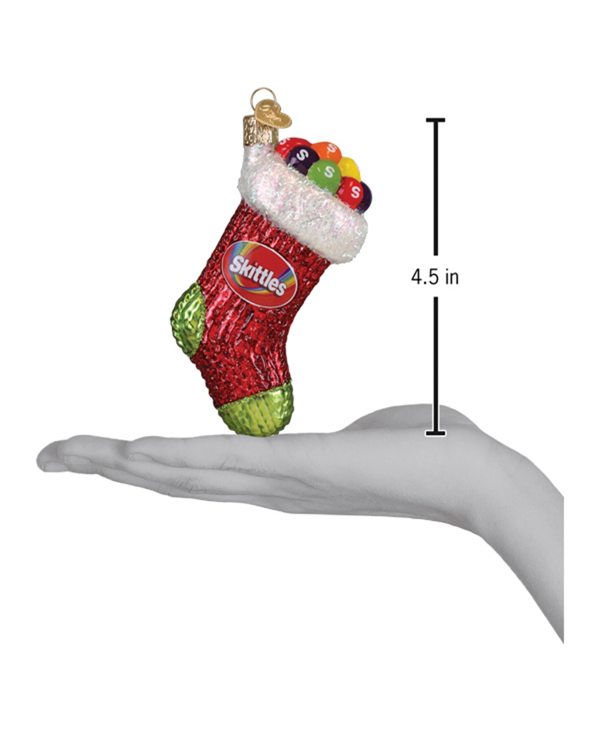 Old World Christmas 4.5" Mars Wrigley Candies Skittles Stocking Ornament In Red