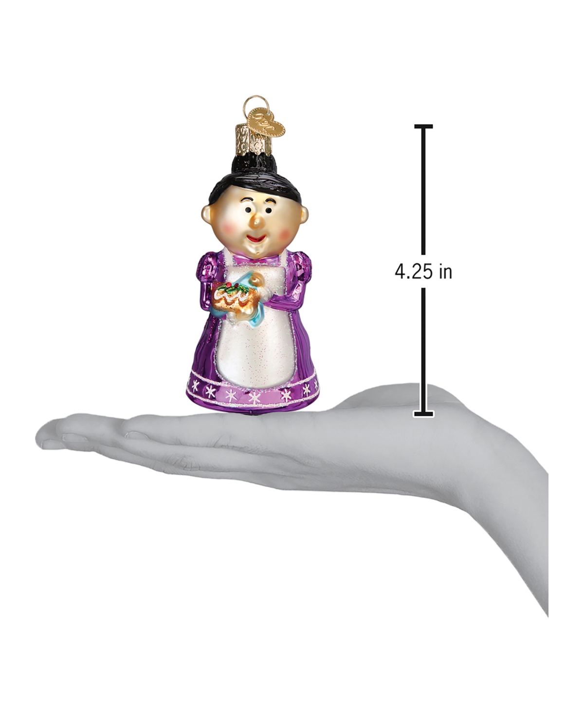 Old World Christmas 4.25" Rudolph The Red-nosed Reindeer Cheery Mrs. Claus Ornament In Purple