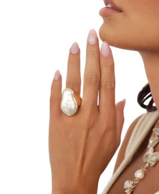 Sea-born Mother of Pearl Statement Ring