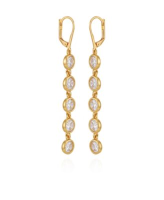 Gold-Tone Cubic Zirconia Drop Earrings