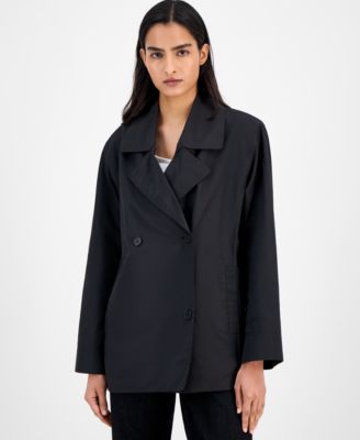 Eileen Fisher - Women's Short Double-Breasted Trench Coat