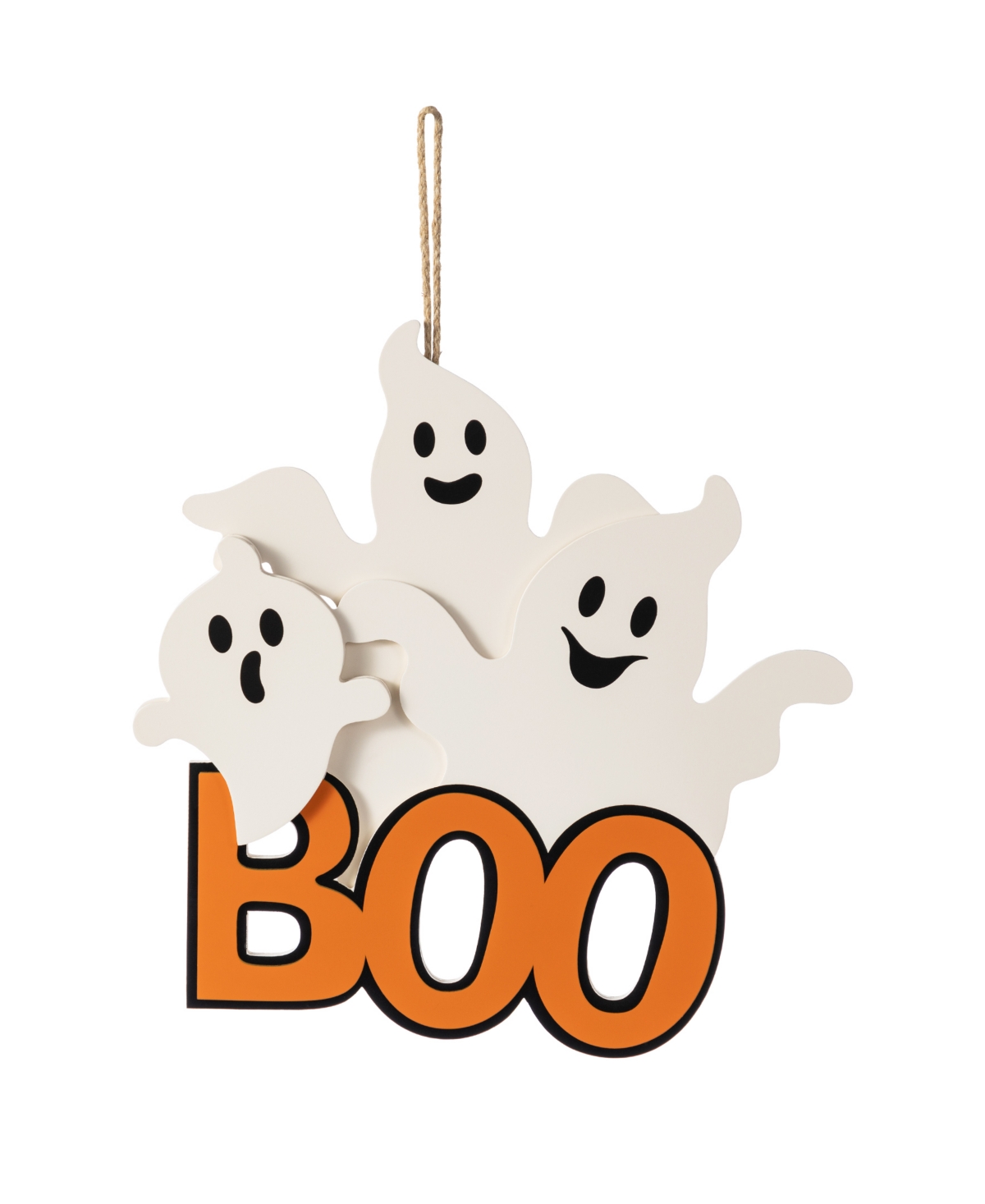 14" Halloween Wooden Ghost Boo Door Hanger - Multi