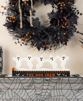 7" Halloween Wooden Metal White Ghost Silhouette Countdown Table Sign