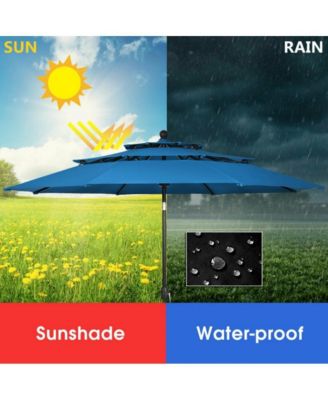 10 Feet 3 Tier Outdoor Patio Umbrella with Double Vented