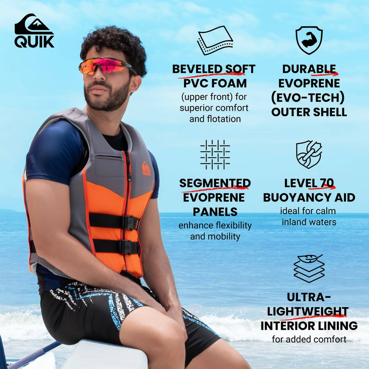 Quiksilver Men's Life Vest, Uscg Approved Life Jacket