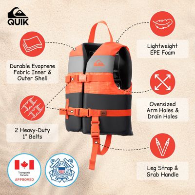 Life Vest USCG Approved with Quick-Release Buckles for water sports