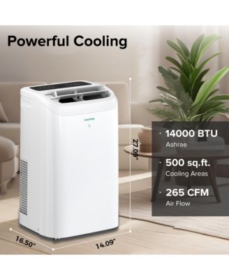 14,000 BTU Portable AC, Quiet 46dB, WiFi & App Control, 24H Timer, Fan & Dehumidifier, Easy Install for Bedroom, Office, Living Room