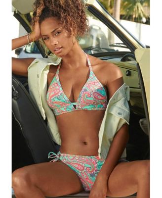 Women's Paisley Print Triangle Bikini Swimsuit Top Bra Sizing