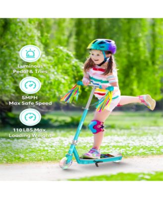 Electric Scooter for Kids with Adjustable Handlebar and LED Lights.