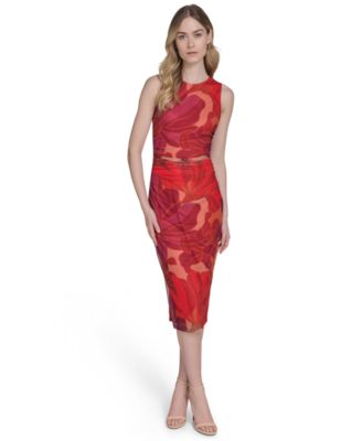 Vince Camuto - Women's Sleeveless Mesh Midi Dress