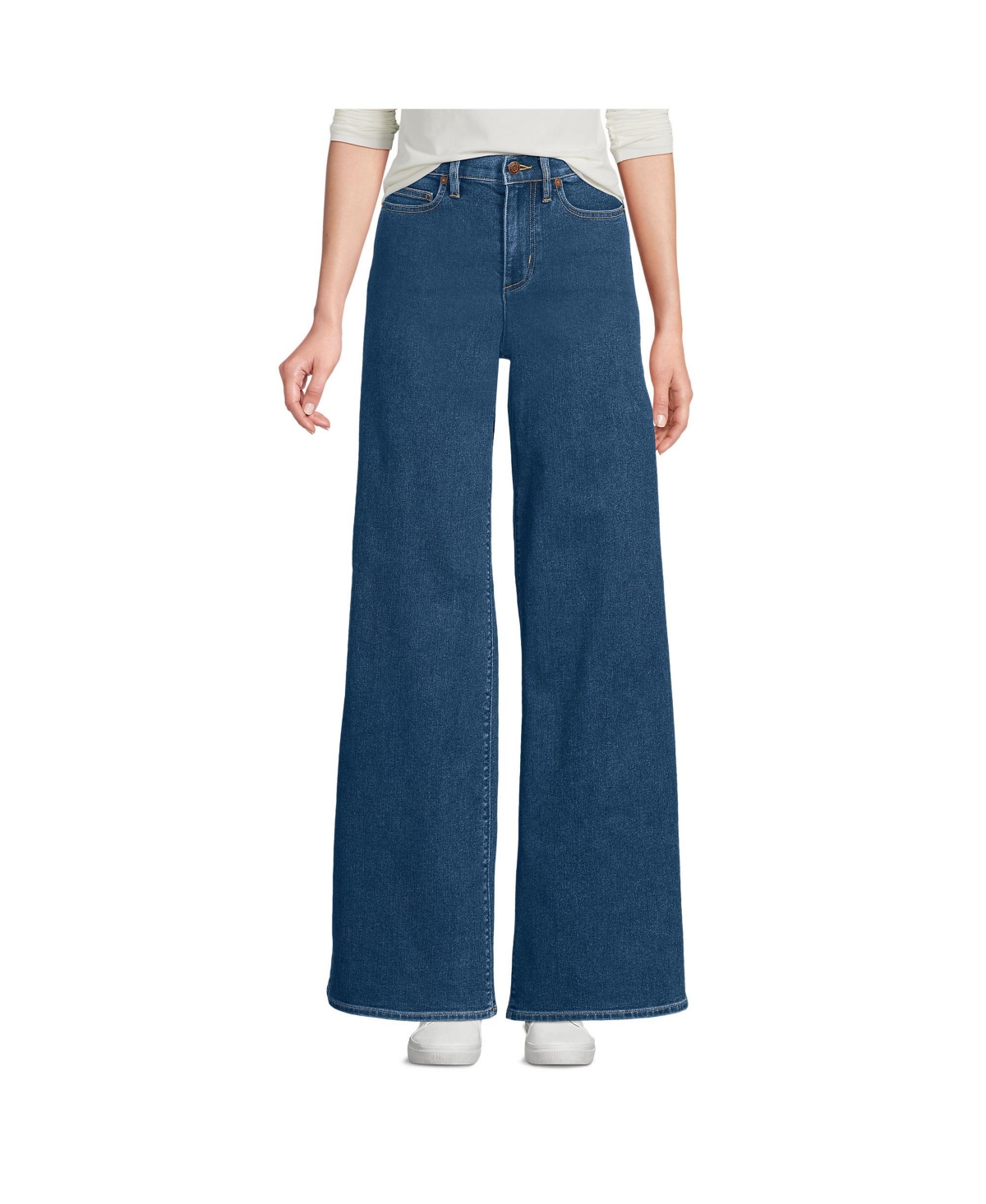 Women's Tall Recover Denim High Rise Extra Wide Leg Jeans - Crawford wash