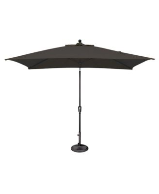 6.6FTx10FT Solefin Rectangle Patio Umbrella with Push-Button Tilt, Black Frame