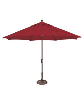 11FT Solefin Octagon Patio Umbrella with Push-Button Tilt, Bronze Frame