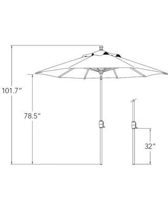 9FT Octagon Patio Umbrella with Push-Button Tilt, Bronze Frame