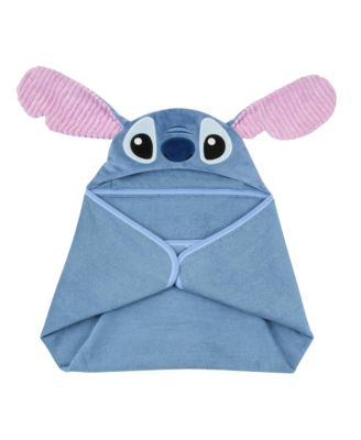 Baby Disney Stitch Luxury Blue Cotton Terry Hooded Bath Towel