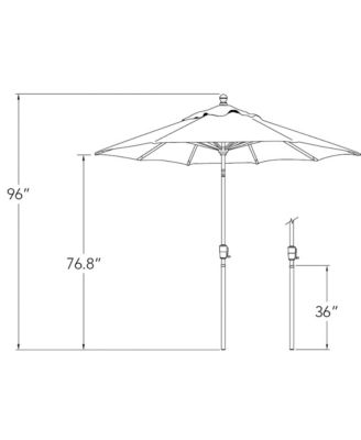 7.5FT Solefin Octagon Patio Umbrella with Push-Button Tilt, Black Frame