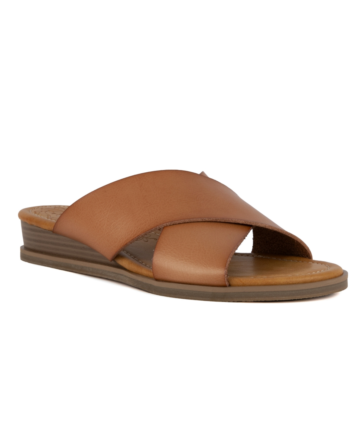 Women's Jumble Criss Cross Wedge Sandals - Tan