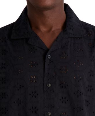 Men's Floral Eyelet Shirt