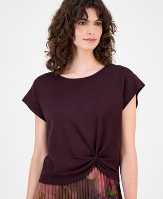 Women's Knit-Bodice Pleated-Skirt Dress