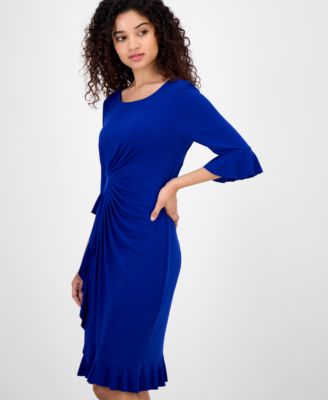 Women's Bell-Sleeve Gathered-Waist Dress