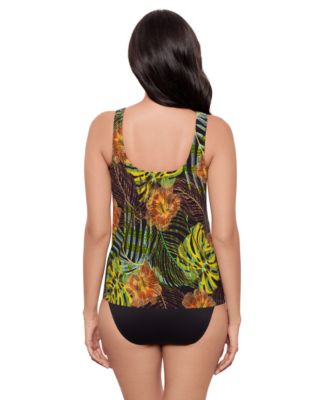 Miraclesuit Womens Sunset Islet Ursula Tummy Control Underwired Tankini Top High Waist Bikini Bottoms In Multi