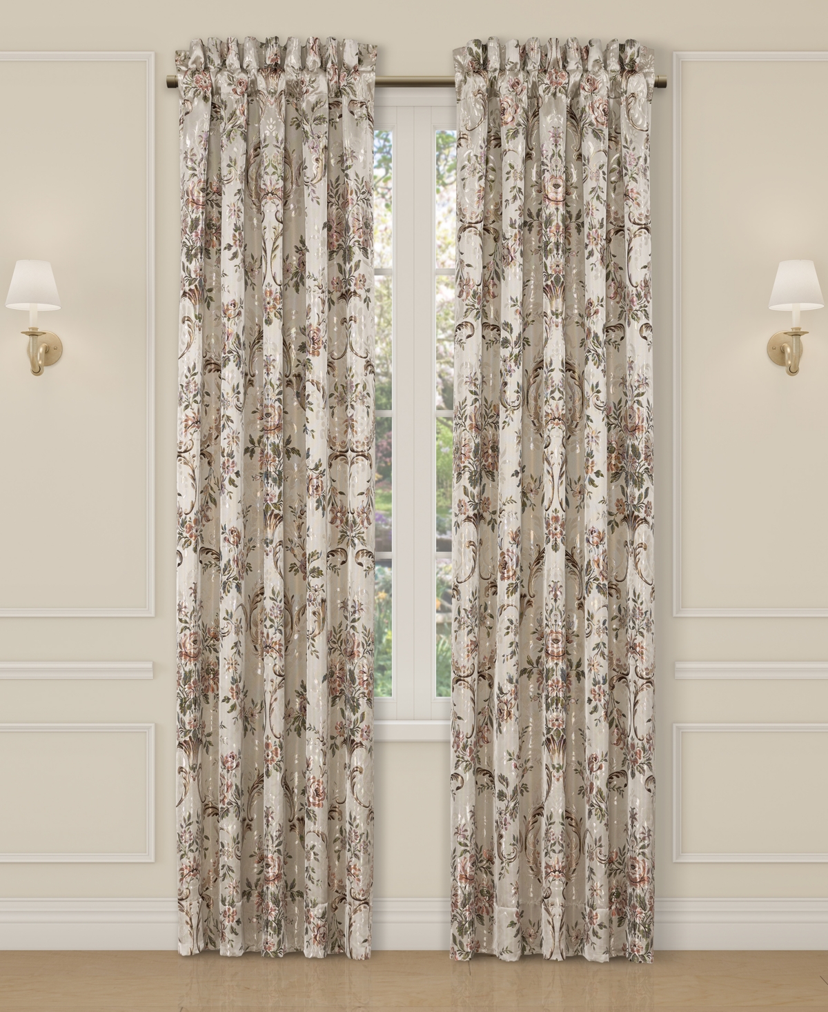 Pecora Window Panel Pair, 50" x 84" - Coral