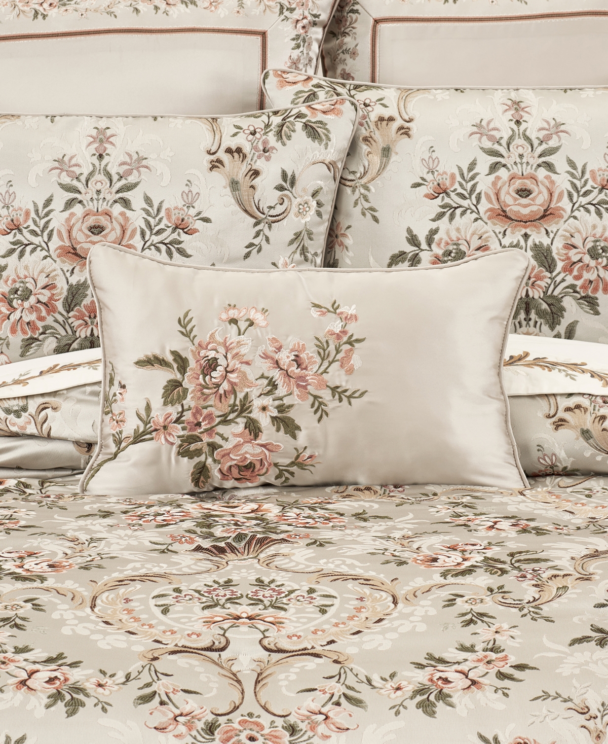 J Queen New York Pecora Boudoir Decorative Pillow, 13" X 21" In White