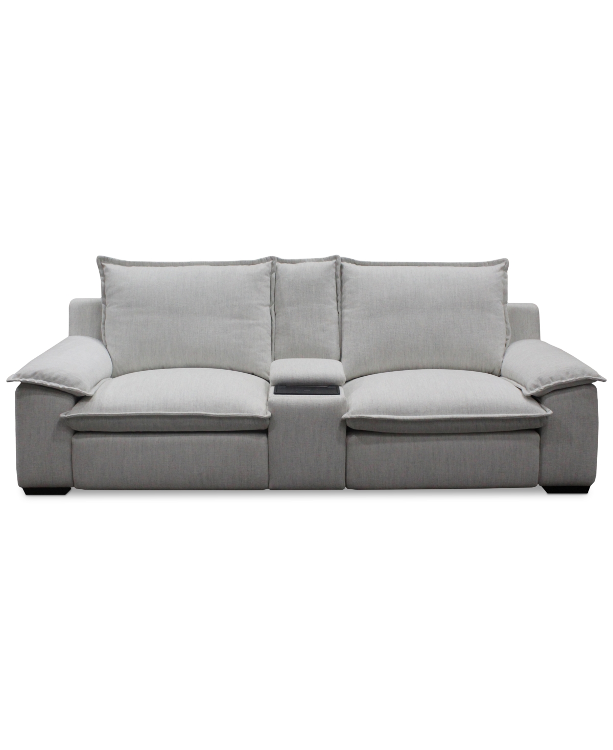 Macy's Borsi 3-pc. Sofa Sectional With 2 Power Recliners & 1 Console In Brown