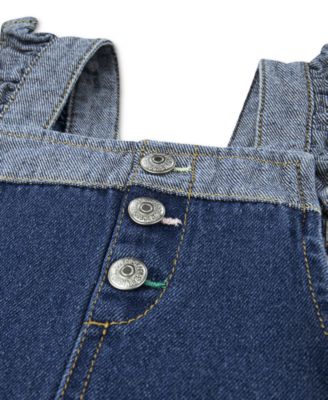 Baby Girls Bodysuit & Ruffle Denim Skirtall, 2 Piece Set