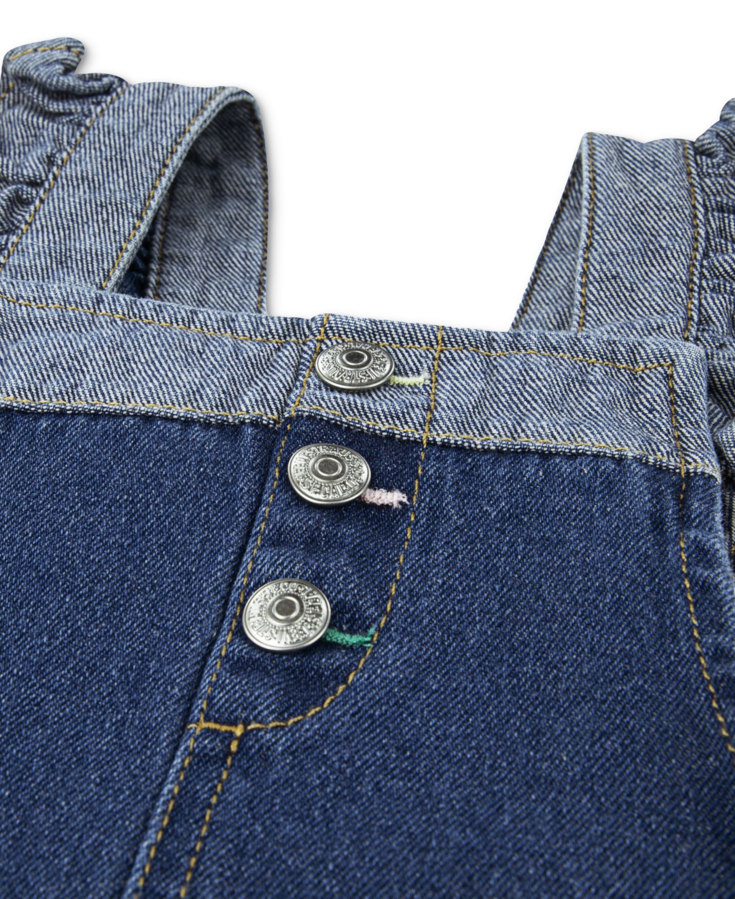 Комплект Levi's Bodysuit & Ruffle Denim Skirtall, 2 Piece Set для девочек-малышей, цвет: Жёлтый — фото 4