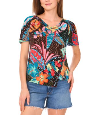 Vince Camuto - Women's Cowlneck Asymmetric Hem Top