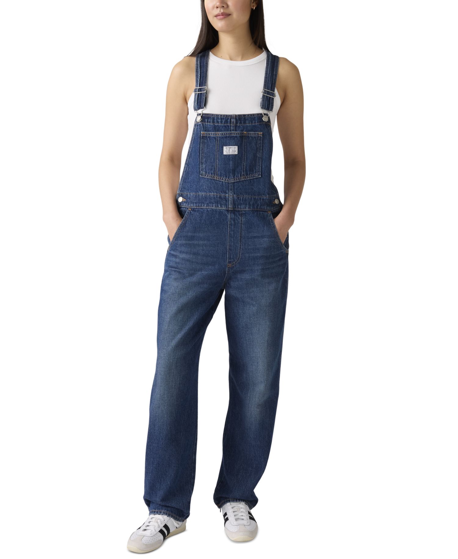 Women's Vintage-Style Cotton Denim Overalls