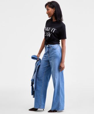 Women's High-Rise Wide-Leg Jeans, Macy's Exclusive