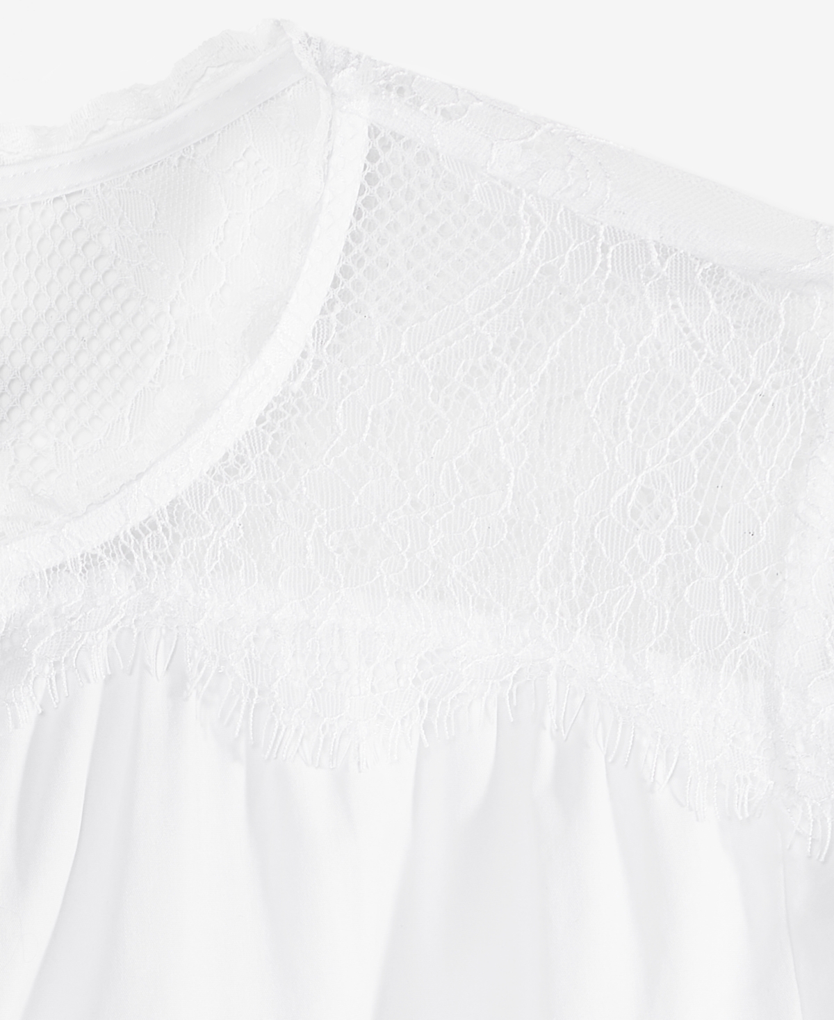 On 34th Women's Long Sleeve Lace-trim Blouse, Macy's Exclusive In White