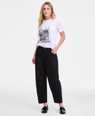On 34th - Women's High-Rise Utility Barrel-Leg Ankle Pants