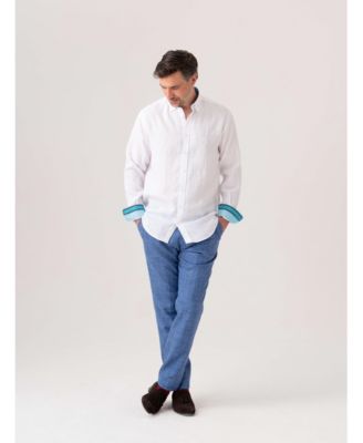 Men's Regular Fit Long Sleeve Linen Shirt