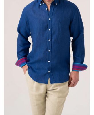 Men's Regular Fit Long Sleeve Linen Shirt