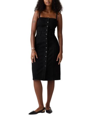 Women's Denim Bustier Button-Front Dress