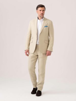 Men's Linen Wool Silk Blend Trousers
