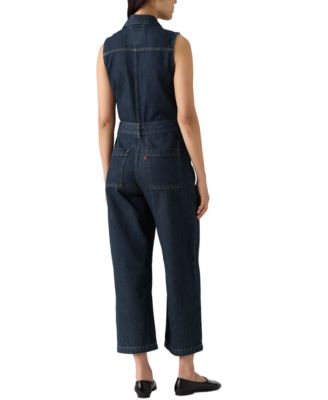 Women's Cotton Sleeveless Cropped Jumpsuit