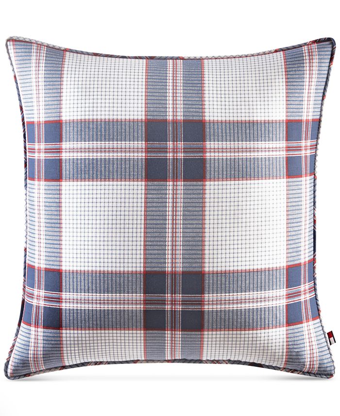 Tommy Hilfiger CLOSEOUT! Surf Plaid 20" Square Decorative Pillow Macy's