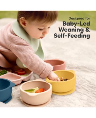 2-Pack Prep Baby Bowls with Suctions & Lids, Silicone Bowls for Baby Boy, Girl, Toddler Suction Bowl, Kids Bowl BPA-Free