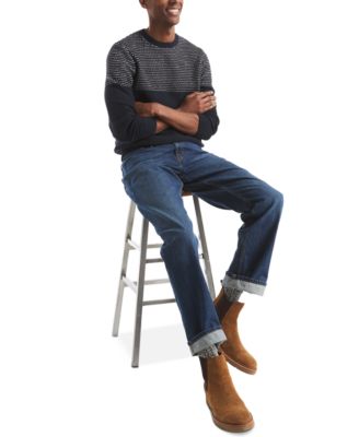 Men's Textured Colorblocked Crewneck Sweater