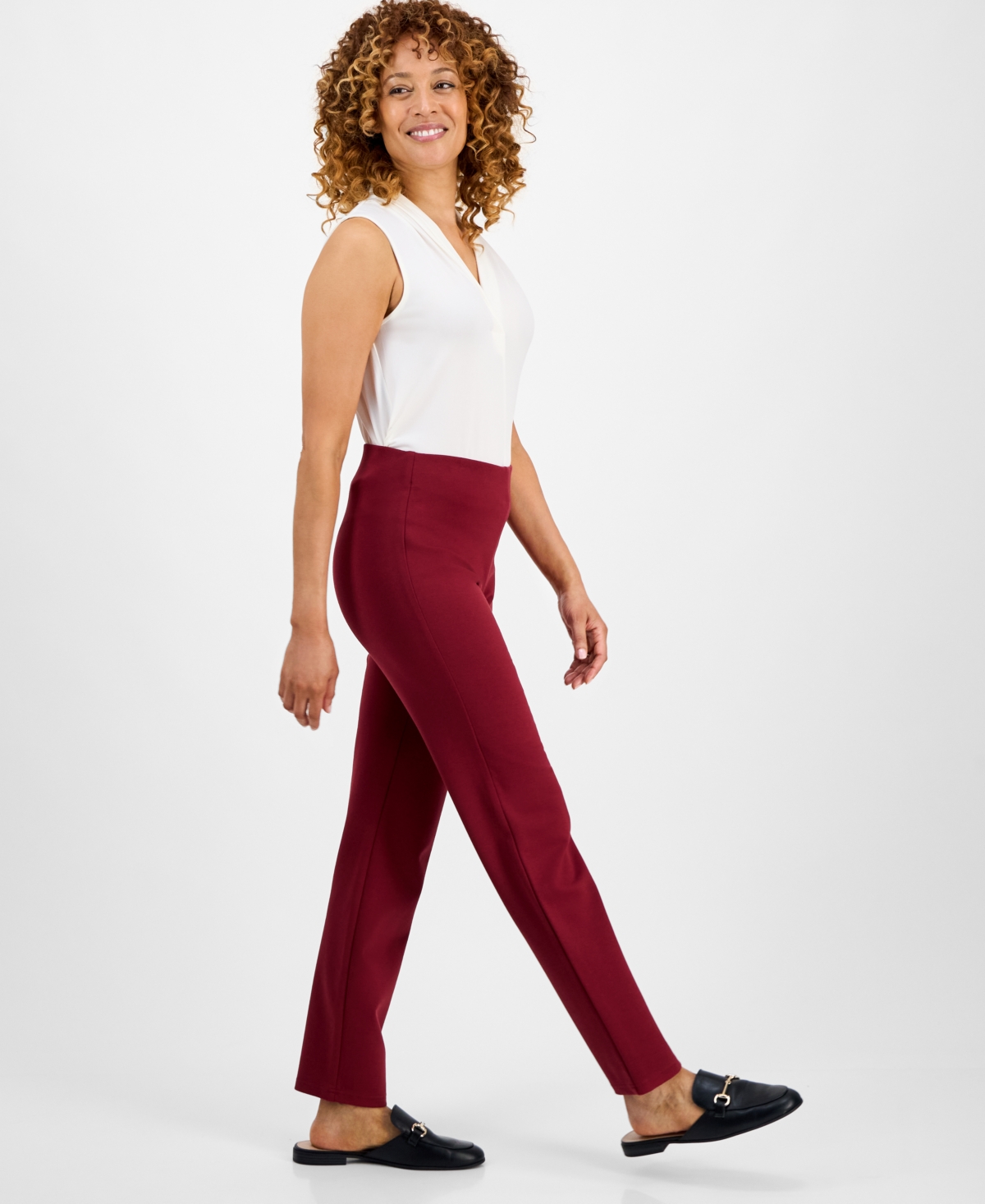 Jm Collection Women's Ponte-knit Pull-on Ankle Pants, Exclusively At Macy's In Multi