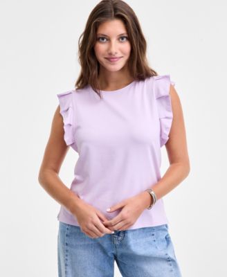 Women's Flutter-Sleeve Jersey T-Shirt