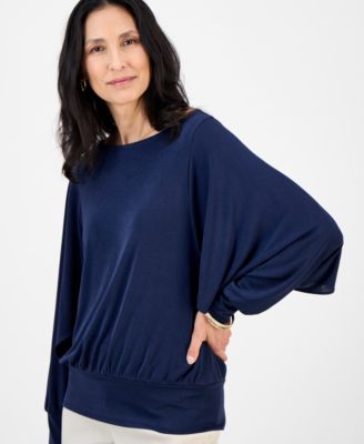 Women's Dolman-Sleeve Draped Boatneck Top, Exclusively at Macy's